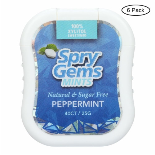 Spry® Gems Peppermint Mints Perspective: front