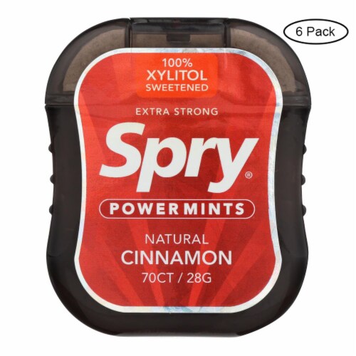 Spry Natural Cinnamon Sugar Free PowerMints Perspective: front
