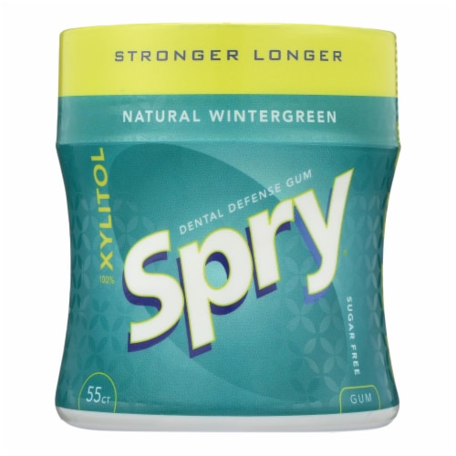 Spry Xylitol Gum - Stronger Longer Wintergreen - Case Of 6 - 55 Count Perspective: front