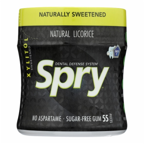 Spry Xylitol Gum - Stronger Longer Licorice - Case Of 6 - 55 Count Perspective: front
