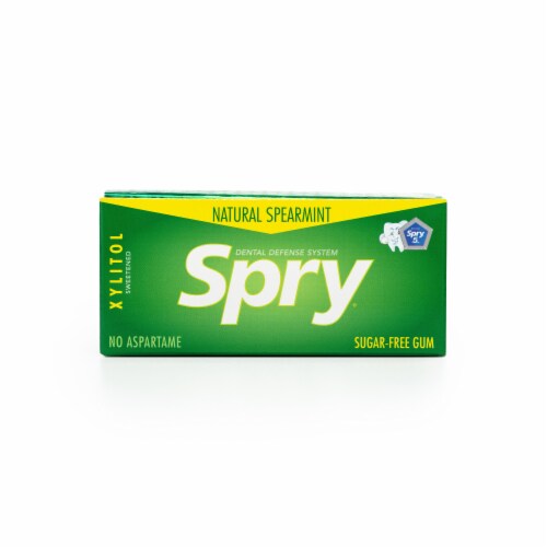 Spry Natural Spearmint Xylitol Gum Perspective: front