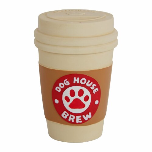 Outward Hound Tootiez Doghouse Brew Cup Holiday Dog Toy Perspective: front