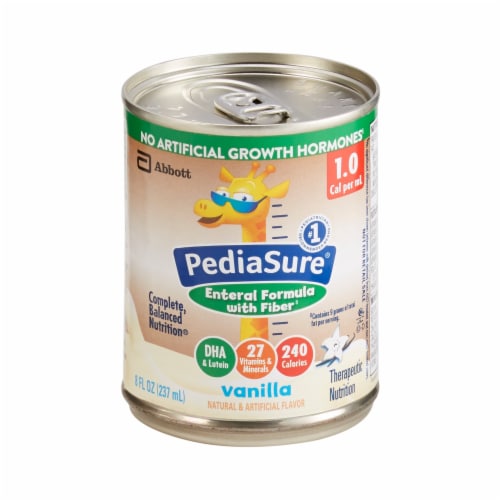 PediaSure Enteral with Fiber Pediatric Oral Supplement, Tube Feeding Formula, 8 oz, 24 Ct Perspective: front