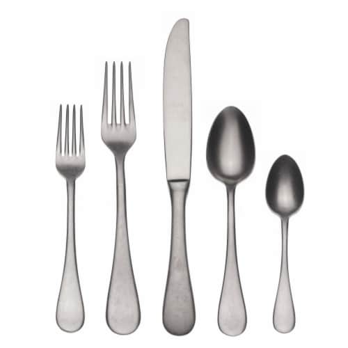 Flatware 5 Piece Place Setting, Vintage Oro Nero Perspective: front
