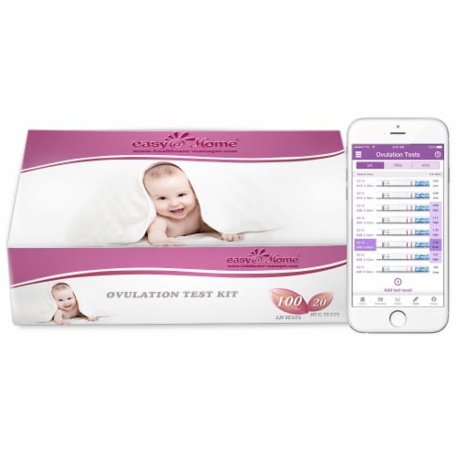 Easy@Home 100 Ovulation (LH) and 20 Pregnancy (HCG) Test Strips Perspective: front