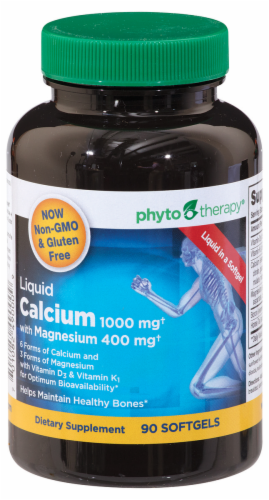 Phyto Therapy® Liquid Calcium with Magnesium Dietary Supplement Softgels Perspective: front