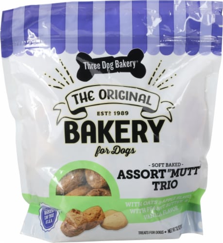 Three Dog Bakery™ Assorted Mutt Trio Original Dog Treats Perspective: front