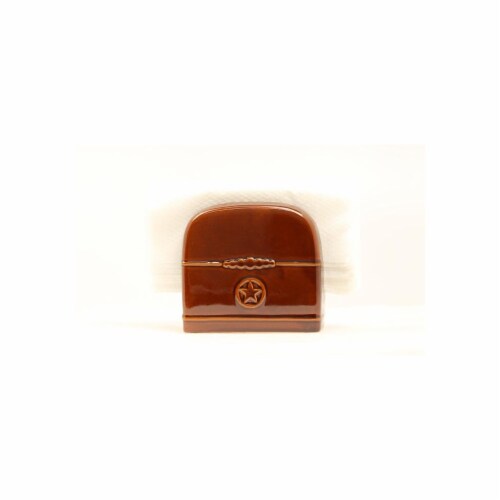 Western Moments 6105014 Silverado Napkin Caddy, Dark Brown Perspective: front