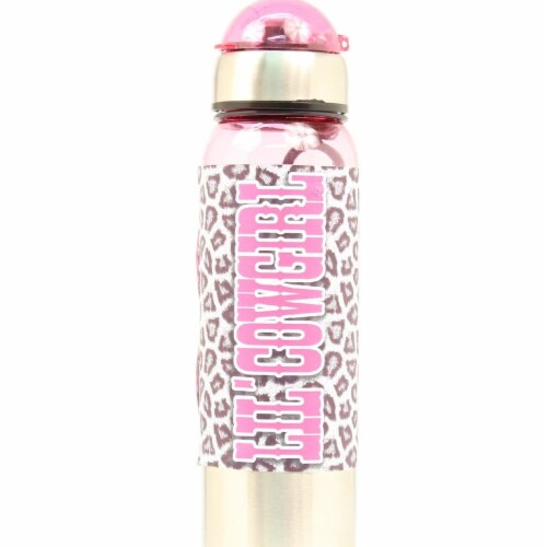 Western Moments 94444 Lil Cowgirl Water Bottle, Leopard - 24 oz Perspective: front