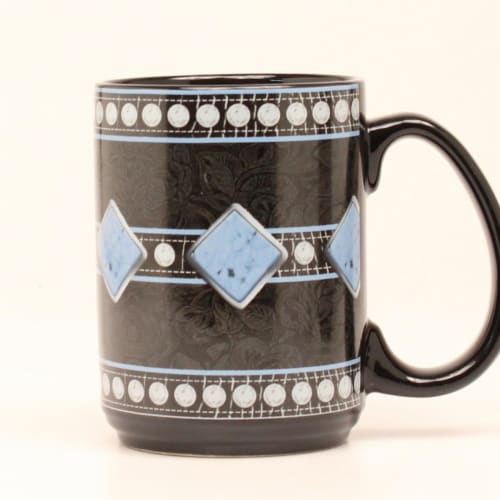 Western Moments 94094 Floral Studded Mug, Black Perspective: front