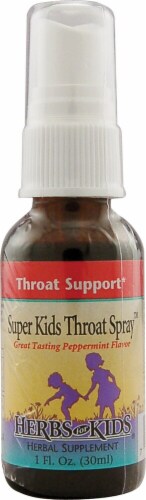 Herbs For Kids  Super Kid's Throat Spray ™   Peppermint Perspective: front