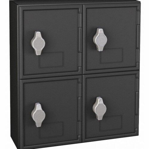United Visual Products Locker,2x2Lckrs,Blk,13.5 x12 x4   UVQ1047 Perspective: front