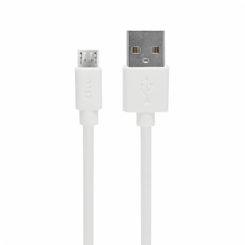 CELLCandy USB-to-Micro-USB Sync and Charge Cable - White Perspective: front