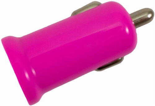 CELLCandy Low-Profile USB Car Charger - Shocking Pink Perspective: front
