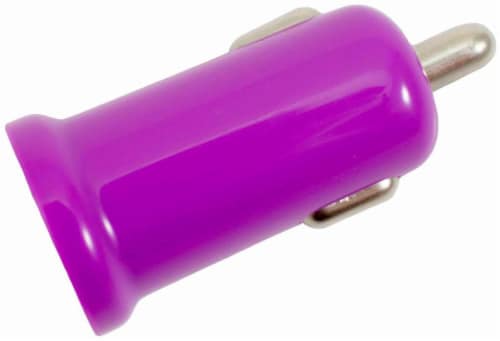 CELLCandy Low-Profile USB Car Charger - Purple Thistle Perspective: front