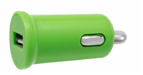 CELLCandy Low-Profile USB Car Charger - Sour Apple Green Perspective: front