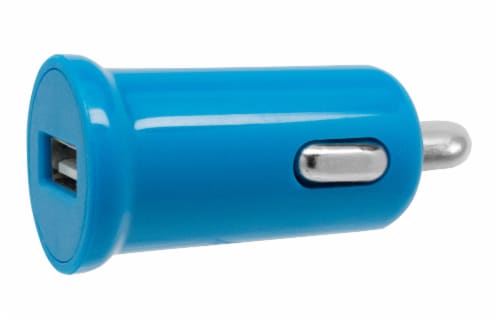 CELLCandy Low-Profile USB Car Charger - Tropical Blue Perspective: front