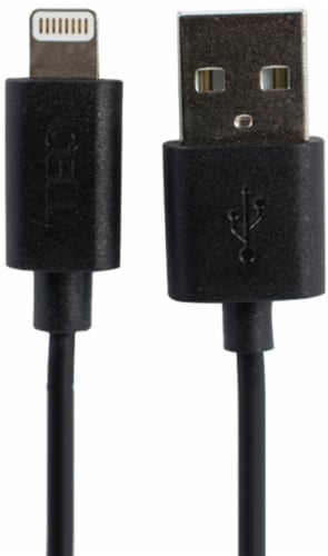 CELLCandy USB-to-Lightning Sync/Charge Cable for Apple Products - Black Perspective: front