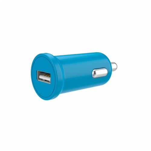 CELLCandy 1-Amp USB Car Charger - Tropical Blue Perspective: front