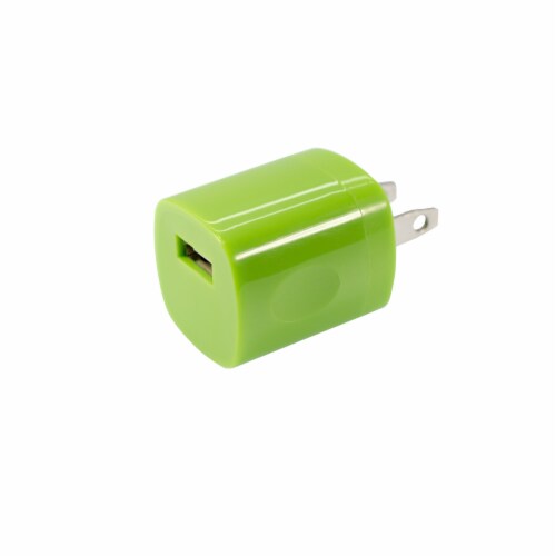 CELLCandy USB AC Wall Charger - Sour Apple Green Perspective: front