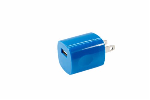 CELLCandy USB AC Wall Charger - Tropical Blue Perspective: front