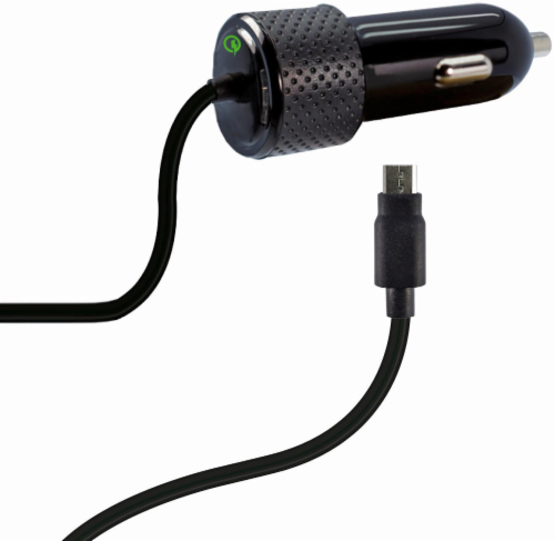 ZGear Quick Charge Micro USB Car Charger - Black Perspective: front