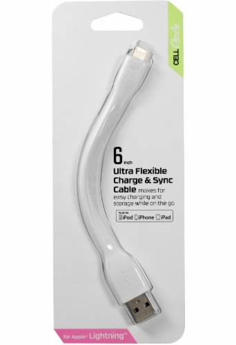 CELLCandy Flexible Charge and Sync USB-to-Lightning Cable - White Perspective: front