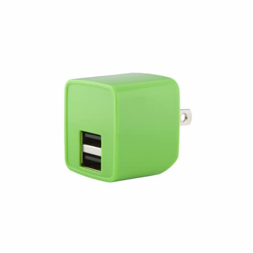 CELLCandy 2.4 Amp Double Wall Charger - Sage Perspective: front