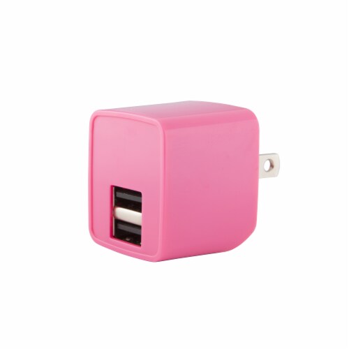 CELLCandy 2.4 Amp Double Wall Charger - Pink Perspective: front
