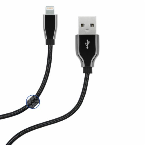 ZGear Braided Lightning Cable - Black Perspective: front