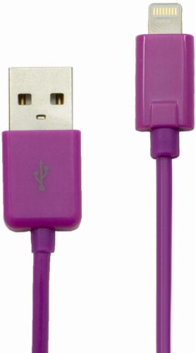CELLCandy USB-to-Lightning Sync/Charge Cable for iPhone 5 - Purple Perspective: front