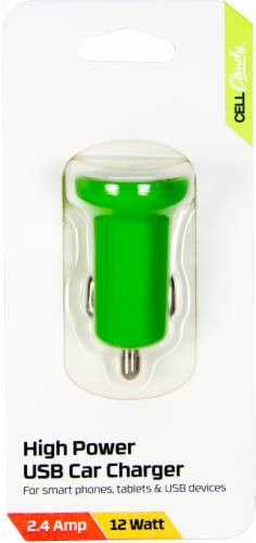 CELLCandy High Power USB Car Charger - Green Perspective: front