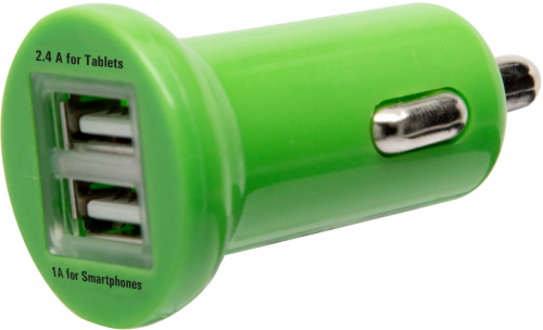 CELLCandy High Power Dual USB Wall Charger - Green Perspective: front