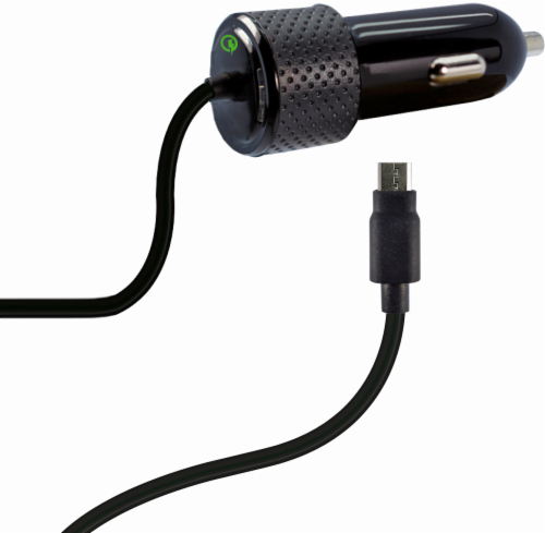 ZGear Quick Charge Micro USB Car Charger - Black Perspective: front