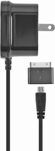 Mobile Market Micro USB and 30-Pin Wall Charger - Black Perspective: front