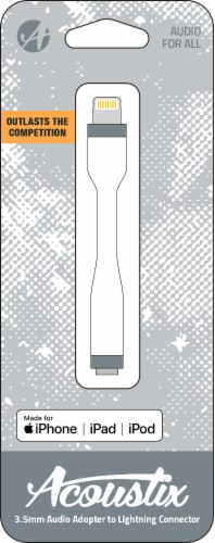 Acoustix 3.5mm to Lightning Audio Adapter - White Perspective: front
