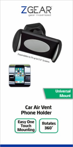 ZGear Car Vent Phone Holder - Black/Gray Perspective: front