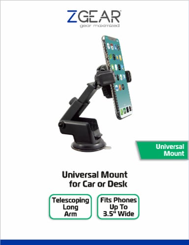 ZGear Universal Phone Mount for Car or Desk - Black Perspective: front