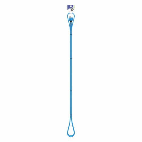 CELLCandy USB C Braided Charge and Sync Cable - Light Blue Perspective: front