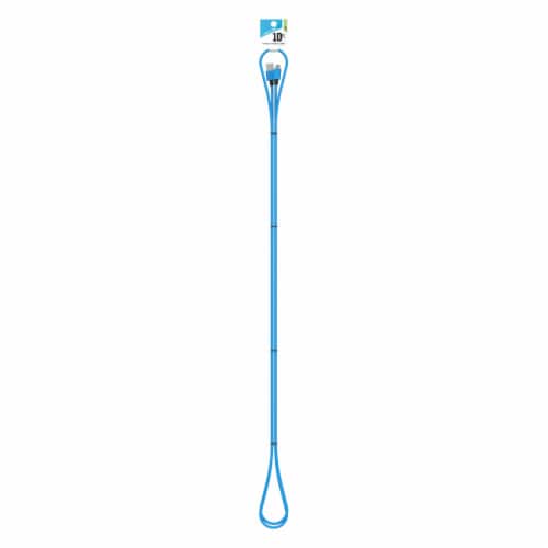 CELLCandy Micro USB Braided Charge and Sync Cable - Light Blue Perspective: front