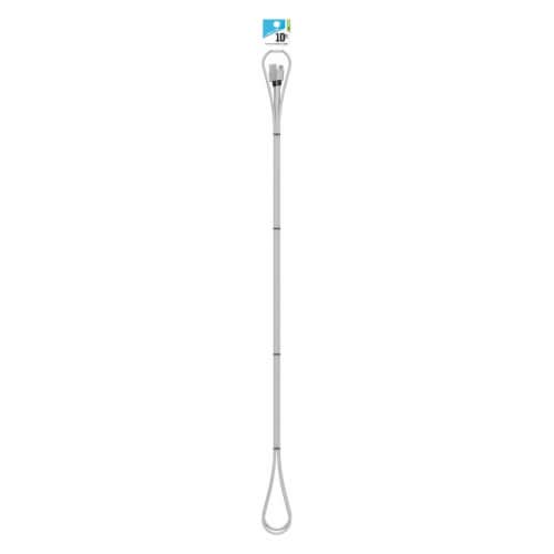 CELLCandy Micro USB Braided Charge and Sync Cable - Gray/White Perspective: front