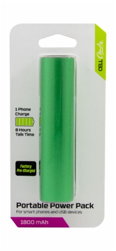 CELLCandy 1800mAh Portable Power Bank - Sour Apple Green Perspective: front
