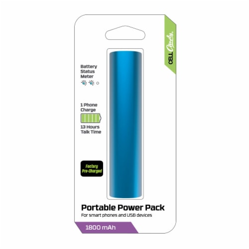 CELLCandy 1800mAh Portable Power Pack - Tropical Blue Perspective: front