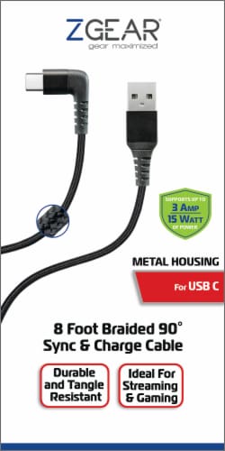 ZGear Sync & Charge USB-C Cable - Black Perspective: front