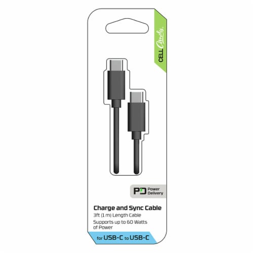CELLCandy USB C to C Cable - Black Perspective: front