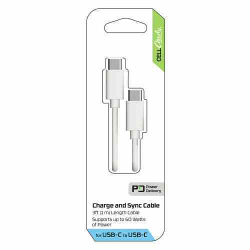 CELLCandy USB C to C Cable - White Perspective: front