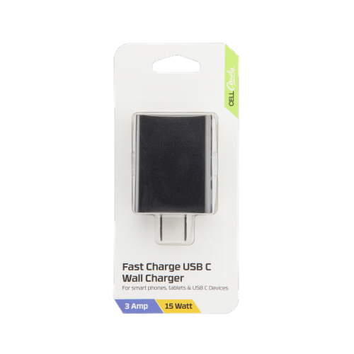 CELLCandy 5W USB C Wall Charger - Black Perspective: front
