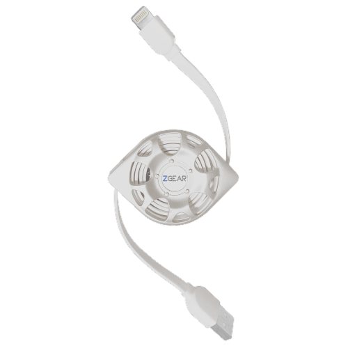ZGear® Retractable Lightening Cable - White Perspective: front
