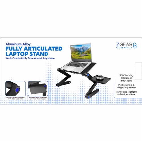 ZGear Aluminum Alloy Fully Articulated Adjustable Laptop Stand Perspective: front