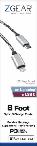 ZGear Braided Apple MFI USB Charging Cable Perspective: front